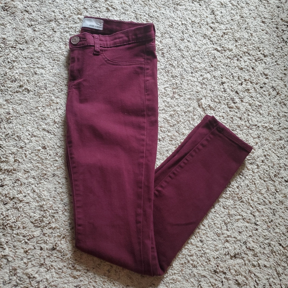 RSQ Jeans Miami Jegging Burgundy Low Rise